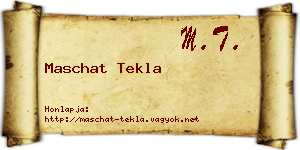Maschat Tekla névjegykártya